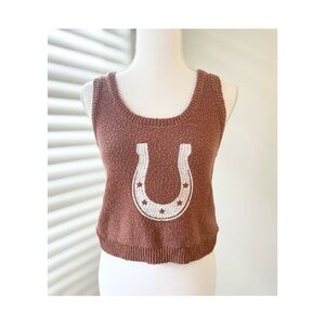 NWT Knit Tank Top with Horseshoe Design